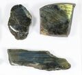 Lot: kg One Side Polished Labradorite - Pieces #84484-2